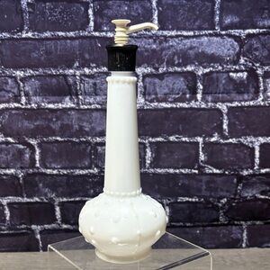 Vintage 1960s Milk Glass Hobnail Lotion Bottle